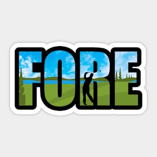 Golf Players Gifts Fore Golfing design Sticker